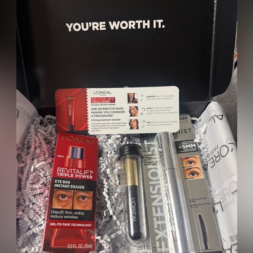 L'Oreal Revitalift Triple Power Eye Bag Eraser and Extensionist Mascara PR Box